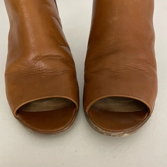 Gabor Leather Block Heel Sandals Size 8 (5.5) Brown Peep Toe Boho - Picture 6 of 14